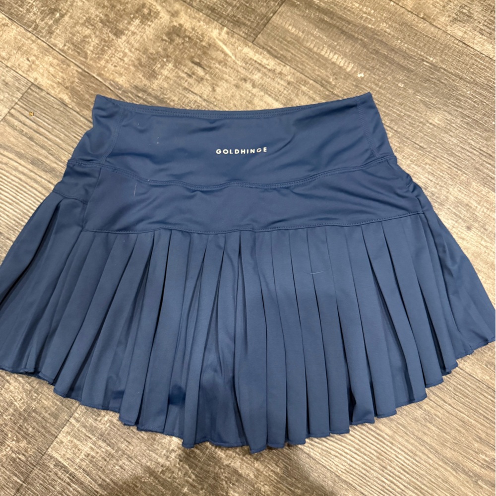 Navy Pleated Skirt